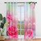 Hiseng Schiebegardinen Voile Vorhang Gardinen 2er Set, Rose Blume Druck Sheer Schiebevorhänge Lichtdurchlässig Flächenvorhänge für Wohnzimmer Schlafzimmer Fensterschal (140x160cm,Wolke)
