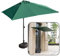 Halbschirm Balkon Klein Sonnenschirm 250x130CM Halber Rechteckig Schirm mit Ständer Wetterfest Stabiler Balkonsonnenschirm (Color : Grün)