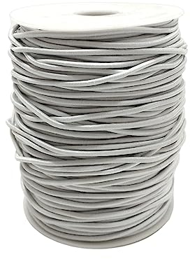 JYC CREATIVE Elastische Schnur, Weiß, 2 mm, Elastisch, Weiß, 100 m, für Armbänder, Halsketten und Schmuck, ideal für Bastelarbeiten