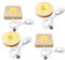Nizirioo 4 Stück Holz Leuchtsockel: Led Sockel mit Einstellbarer Schalter, USB Leuchtsockel für Display Kristall Glas Acryl Schmuck Harz, Geschenke zum Valentinstag(Rund+Quadratisch)