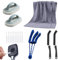 DALAETUS 8 Pcs Cleaning Brush Set, Crevice Cleaning Brush, Sponge Brush, Venetian Blind/Air Conditioner Brush, Small Shower Head Brush, Microfiber Cleaning Cloth for Bathroom, Kitchen, Window, Groove