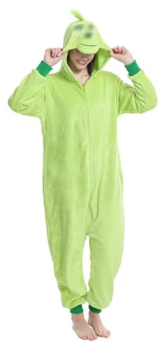 dressfan Verde Natale Mostro Costumi Mostro Tutina Pigiama,Cosplay Costumi Pigiama di Natale Regali per Famiglia Unisex Adulti Adolescenti