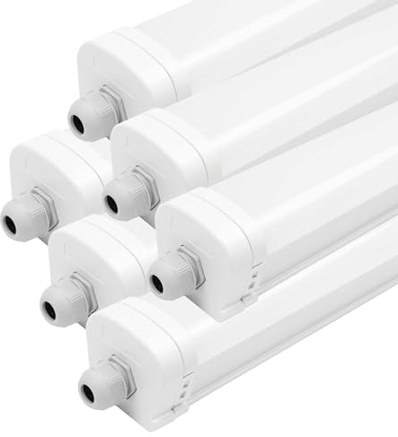 Ledvion - 6X Luminaria LED TL, 120CM, 36W, 6500K, IP65, LED, Conectable, Luz Blanca Fría