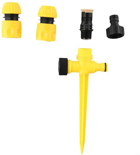 FUBESK Rotations-Auto-Bewässerungssystem, Garten, Rasen, Sprinkler, Terrasse, Gartensprinkler, Rasensprenger, verstellbar, für Außenbereich, Gras, Garten, Hof, Rasen (Sprinkler + Düse + 2