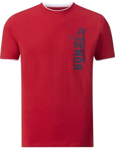 Jan Vanderstorm Herren T-Shirt Flemming | Kurzarm, Rundhals| Reine Baumwolle | große Größen L-7XL rot, 2XL (XXL) - 60/62