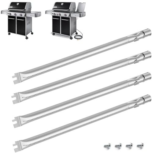 DaylyFav 49,5 cm Brennerrohre für Weber Genesis 300 Serie E-310 E-320 E-330 S-310 S-330 EP - 310/320/330 Grillteile Ersatz, Edelstahl, 4 Stück