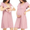 Womum Chemise de Nuit Allaitement, Chemise de Nuit Maternité, 3 en 1 Allaitement, Hôpital et Grossesse, Confort Maximal, Pyjama Allaitement Maternité, Pyjama Maternité Accouchement (XL, Rose)