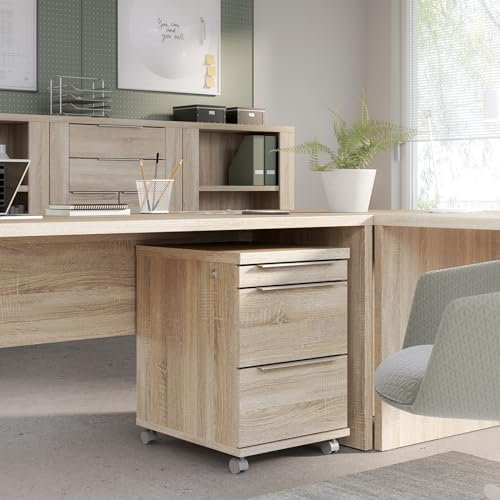 möbelando Rollcontainer >Calpe< in Sonoma Eiche - 42,3x61,4x53cm (BxHxT)
