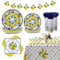 Grow Margo 218 pcs Capri Lemon Party Decorations, Serves 24, Includes Paper Plates, Napkins, Tablecloth, Cupcake Toppers, Yellow, Fruit Pattern, Mediterranean Theme, Perfect for Birthday Parties