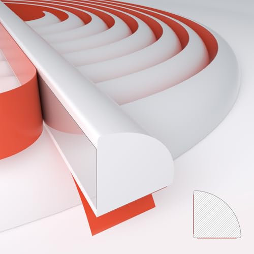 Moulure flexible en silicone quart de rond, à décoller et à coller pour sol, salle de bains, cuisines, comptoirs (198 cm, blanc)