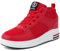 GURGER Scarpe da Ginnastica con Zeppa da Donna Sportive Fitness Sneakers Zeppa Tacco Piattaforma Scarpe Traspiranti Rosso 38