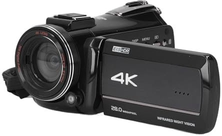 VBESTLIFE 4K Video Camera Camcorder 28MP 60FPS with IR Night Vision, 30X Smart Zoom Camera Recorder 3.0in Touch Screen Vlogging Camera for Adults Teens