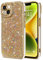 Lafunda for iPhone 14 Case for Womens Girls, Luxury Bling Glitter Diamond Crystal Festival Shiny Case Camera Protection Shockproof Silicone TPU Phone Cover for iPhone 14 6.1, Gold