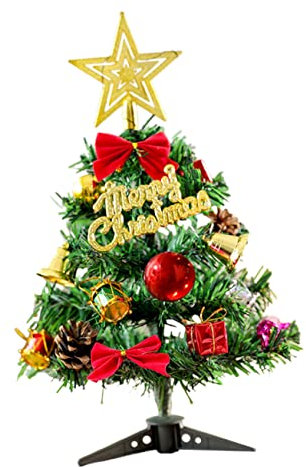 PAMINGONO 1 Set Confezione Natalizia Da 30 Cm Modello Di Albero Di Natale Artificiale Albero Di Natale Con Luci Di Favore Della Festa Di Natale Pino in Miniatura Addobbi Natalizi Pvc
