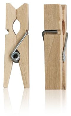 Dreamil Lot de 100 petites pinces à linge en bois de 25 mm de diamètre - Mini pinces à linge décoratives - Pinces à linge pour photos, cartes postales, lettres et plus encore.