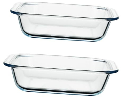 Cabilock 2pezzi Teglia in Vetro per Forno Vassoio per Riso al Forno Piatto per Alimenti Teglia per Formaggi Adatta per Uso Domestico e Professionale