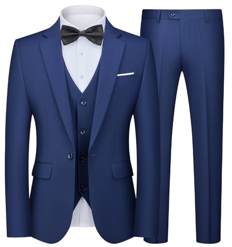 Autsel Trajes para Hombre de 3 Piezas Slim Fit Elegantes Negocio Boda | Traje, Blazer, Chalecos, Pantalones, Business, Formal, Tuxedo, Dress Set, Clothing, Outerwear