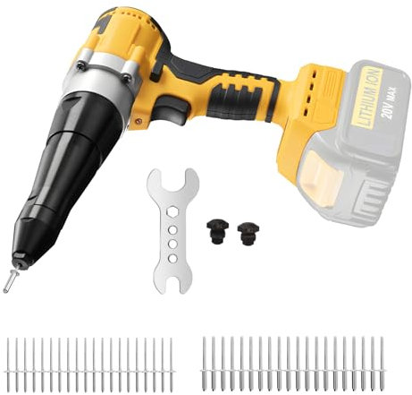 Pinza rivettatrice a batteria, compatibile con Dewalt 20 V, senza spazzole, per rivetti da 3,2/4 mm (senza batteria)