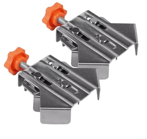 Allthingstore Lot de 2 colliers de serrage à angle droit en acier inoxydable à 90 degrés, pinces à angle droit de 90 °, pour un alignement précis des coins (ouvert)