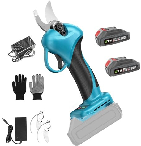 Akku Astschere 21V, KitGody Professional Gartenschere mit 500W Bürstenloser Motor & 30mm Schnittstärke, 2 Akkus inkl, Leicht (1kg), GS-zertifiziert & IP54 Für Zweige, Sträucher und Stämme