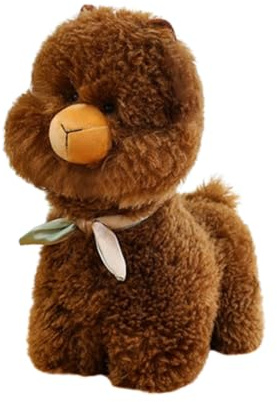 Xiyocadt Alpaka Kuscheltier, Weiches Alpaka PlüSchtier Lama Stofftier PlüSchpuppe Plushies Weich Flauschiges Kissen Alpaka Geschenk FüR Kinder MäDchen Jungen (Braun,25cm)