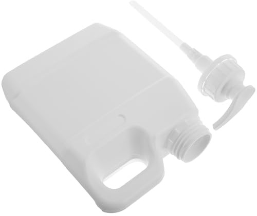 Tofficu Pichet Distributeur de Shampoing 1l avec Pompe Pressable Blanc Opaque, Récipient de Rechargeable Étanche, Flacon Plastique Carré pour Salle de Bain et Voyage