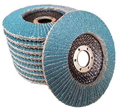 10 x Rostio Fächerscheibe 125 mm Edelstahl Inox Fächer-Schleifscheibe Zirkonkorund Blau Flex/Winkelschleifer (Korn 120)