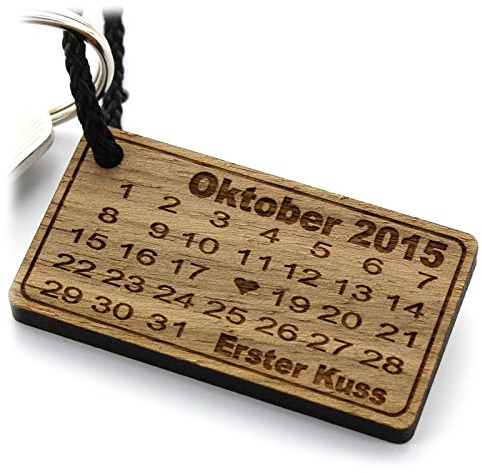 Lieblingsmensch Holz Schlüsselanhänger - Herztag Kalender