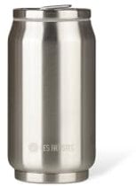 LES ARTISTES Paris A-1851, Canette isotherme, Thermos 280 ml, Gourde isotherme sans BPA, Réutilisable, Bec verseur rabattable avec paille, Acier Inoxydable, Design Metal Argent