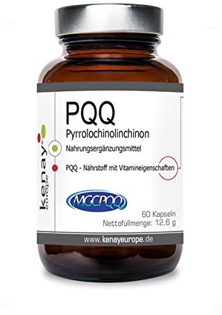 PQQ Pyrrolochinolinchinon 20mg pro Tagesdosis - pflanzliche Kapsel - Vegan - Ohne Magnesiumstearat - 60 Kapseln vege KENAY EUROPE - PQQ