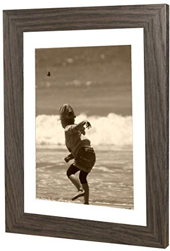 Cadre photo à accrocher - En MDF - 70 x 100 cm - Chêne des marais - 40 tailles différentes - Sélectionnables - Sans passe-partout - Ayleen