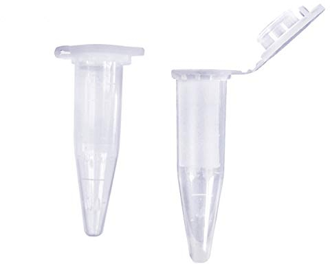 YouU Micro Centrifugeuse Tubes avec Bouchon Polypropylène 1.5ml 0.5ml 0.2 ml Gradué Microcentrifuge Tubes pour Plastique Test échantillon de fioles (0.5ml/100)