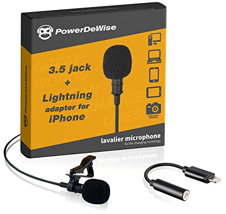 Microphone Cravate de qualité Professionnelle avec Adaptateur Compatible avec iPhone – Microphone à Revers pour iPhone X 11 12 13 Pro – Microphone Externe Compatible iPhone