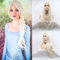 Xiweiya Weißblond Lange Lace-Front-Perücke - Gewelltes Haar, Weiße Königin-Frisur, Cosplay, Hitzebeständig, Hohe Dichte - 61 cm