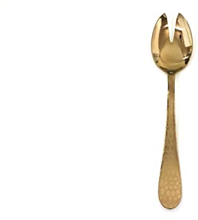 MEPRA AZC1098C1123 Serving Salad Fork Salatgabel CoccodrilloBronz, 18/10 Edelstahl beschichtet mit PVD-Titan, Kupfer