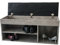 VDD Schuhschrank Flurbank mit Stauraum - Schuhregal mit Sitzkissen - graue Betonoptik