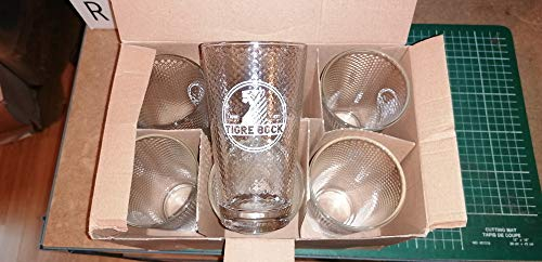 LOT DE 6 VERRES KRONENBOURG TIGRE BOCK - 25 CL