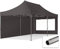 TOOLPORT Faltzelt Faltpavillon Pavillon 3x6m - mit 2 Seitenteilen (Panoramafenster) Premium Dach Partyzelt grau