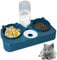Gamelles , Bowl Automatici Abreuvoir Pet Gatii Para Deau et de Nourriture Distributeur Parfait Inclinable Cou de Protection pour Chat Chen(Bleu)