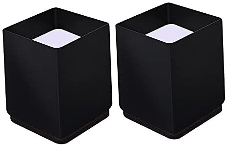 perfk Protecteur de pieds de table de rehausseur de chaise de meuble pour la surface en bois et en tapis - Carré 4x5cm Noir
