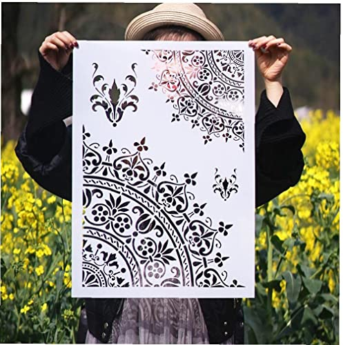 TOSSPER A3 Größe Handwerksschichtung Mandala-schablonen Für Wände Malerei Scrapbooking Stamping Album Dekorative Prägepapierkarten