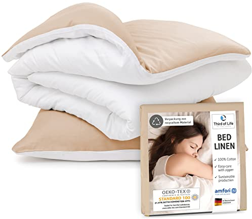 Bettwäsche 155x220 aus 100% hochwertiger Renforce Baumwolle | Oekotex zertifiziert | Weich und Flauschig | Designed in Germany, Bezug Bettdecke 155 x 220 & Kissen 80x80 cm, Set bis 60 Grad waschbar