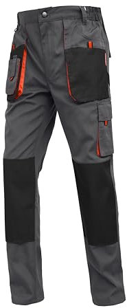 WORK IDEA Pantaloni da lavoro da uomo con tasche in tela Oxford resistente, marrone, XXXL