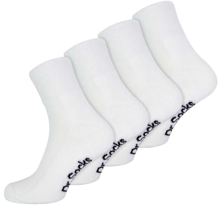 Dr.Socks 4er Pack Herren Kurz Diabetikersocken Extra Breite Ohne Gummibund Sneaker Socken