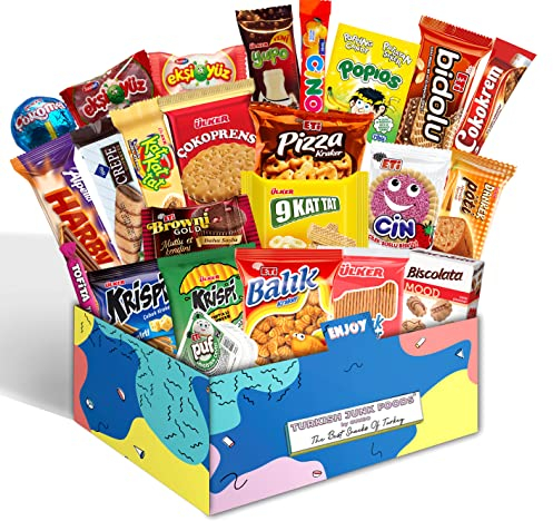 groß Süßigkeiten Box mit 24 Snacks| Ähnlich Turkei Box | American Candy Box | Aus Aller Welt | Snackbox aus der Türkei | in Originalgröße in einer Süssigkeiten Box