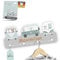 Kindsblick Garderobe mit Wunschname inkl. DIN A4 Poster - Personalisierte Kindergarderobe mit 4 Kleiderhaken für Kinder (Wild Cars - Mintgrün)