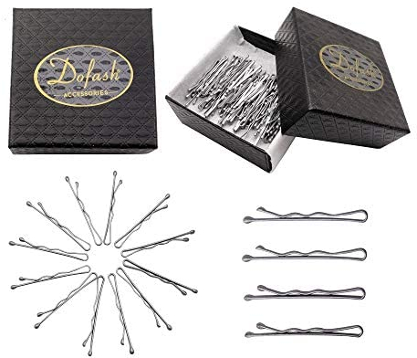 Dofash 100 Stück 1,38IN/3,5CM Kleine Wellenform Haarnadeln Stark Klassische Bobby Pins Kurz Haarklammern Haarzusätze für Damen Mädchen (Silber)
