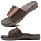 ONCAI Mens Sandals, Arch Support Sport Slides Open Toe Adjustable Straps Orthotic Cushioned Footbed for Plantar Fasciitis Rubber Soles Brown Size 14