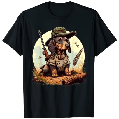 Dackeljäger auf Dackel Spiel Jagd T-Shirt