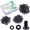 Pzsmocn 300 Stück/100 Sätze M3*5 mm Schwarzes Nylon Kunststoff Kreuzschlitz Rundkopfschrauben-Sechskantmuttern mit Isolierscheibe Standardgröße, für Heimwerker und Elektronische Montage.